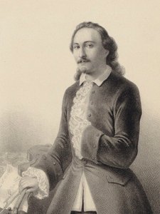 Portret van Arthur Saint-Léon 1821-1870 in het ballet Le Violon du diable door Cesare Pugni, 1849 door Derancourt