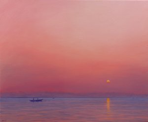 Roze dageraad op de Ganges door Derek Hare