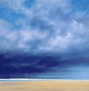 Regenstorm bij Holkham Beach door Derek Hare