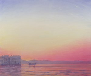 Zonsondergang bij Lake Palace, Udaipur door Derek Hare