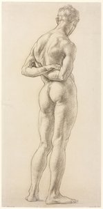 Studie van een mannelijke figuur, ca. 1906-07 (zwart krijt op papier)