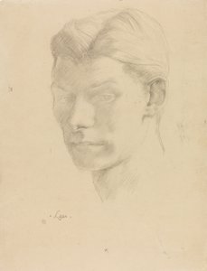 Portret van een man, ca. 1906-08 (potlood op papier) door Derwent Lees