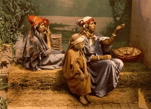 Bedoeïenen Bedelaars en Kinderen, Tunis, Tunesië
