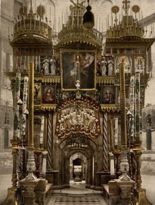 Het interieur van het Heilig Graf, Jeruzalem, Heilig Land, c.1890-c.1900 door Detroit Photographic Co.