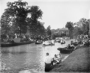 Bandconcert op Grand Canal, Belle Isle Park, 1903-20