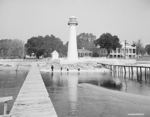 Biloxi Vuurtoren, Biloxi, Mississippi, VS, ca. 1906 door Detroit Publishing Co.