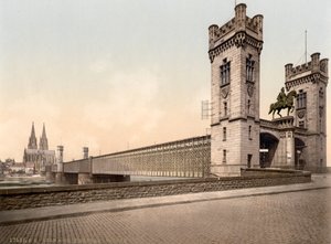 Eisenbahnbrug, Rijn, Keulen, Duitsland door Detroit Publishing Co.