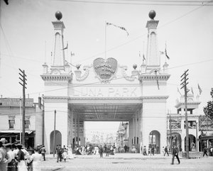 Ingang van Luna Park, Coney Island, New York