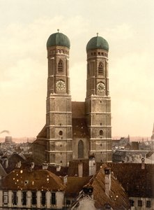 Frauenkirche, München, Beieren, Duitsland, fotochrome prent, ca. 1900