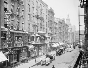 Mott Street, Chinatown, New York, c.1905 (zwart-wit foto) door Detroit Publishing Co.