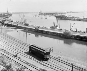 De haven, San Pedro, Californië, ca. 1880-99 door Detroit Publishing Co.