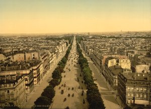Avenue des Champs-Élysées, Parijs, ca. 1890-1900 (fotochrom) door Detroit Publishing Co.