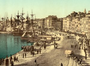 Oude haven (Vieux-Port), Marseille, Frankrijk, ca. 1890-1900 (fotochrom)