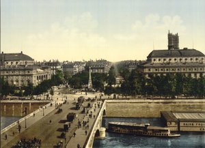 Place du Chatelet, Parijs, ca. 1890-1900 (fotochrom) door Detroit Publishing Co.