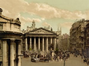 Royal Exchange, Londen, ca. 1890-1900 (fotochrom)