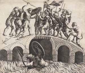 Horatius Cocles Redt Zichzelf door te Zwemmen