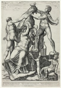 De Farnese stier met Dirce, Zethus en Amphion door Diana Scultori