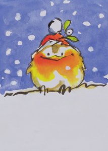 Kerstroodborst door Diane Matthes