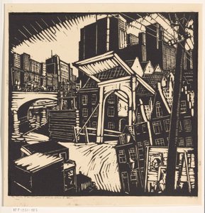 De oude en de nieuwe stad door Dick Ket (signed by artist)