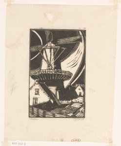 Molen door Dick Ket (signed by artist)
