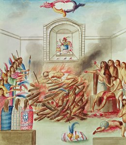 Tome 3 fol.132, een mensenoffer, uit 