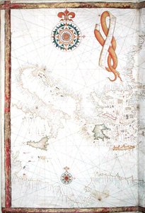 Italië, Griekenland en de Cycladen, detail uit een wereldatlas, 1565