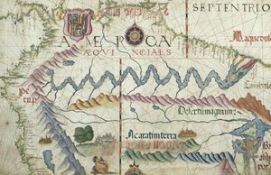 Noordelijk Zuid-Amerika, detail uit een wereldatlas, 1565