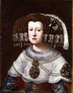 Portret van koningin Mariana van Oostenrijk, klein half lengte