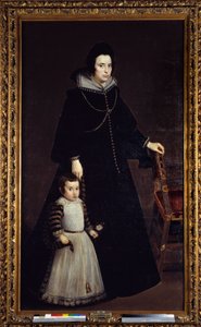Portret van Antonia de Ipenarrieta met haar zoon Luis door Diego Velázquez