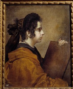 Portret van Juana Pacheco als Sibyl. Juana Pacheco, dochter van de schilder Francisco Pacheco en toekomstige echtgenote van Diego Velasquez