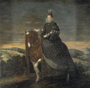 Ruiterportret van Margarita van Oostenrijk