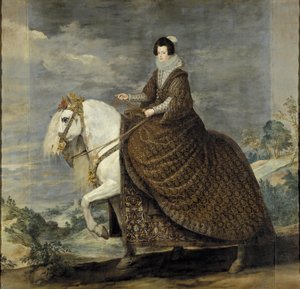 Koningin Isabella van Bourbon te paard door Diego Velázquez