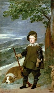 Prins Balthasar Carlos Gekleed als Jager door Diego Velázquez
