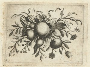Festoen van vruchten door Dietrich Krüger (attributed to)