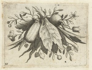 Festoen van vruchten door Dietrich Krüger (attributed to)
