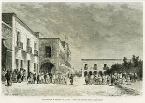 Gemeentelijk Paleis van Valladolid. Gravure door Lancelot ter illustratie van het verhaal 