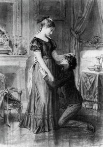 Illustratie voor Bekentenis van een Kind van de Eeuw, roman door Alfred de Musset (1810-1857), gravure naar tekening door Diogene Ulyssee Napoleon Maillart (1840-1926)