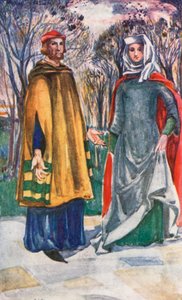 Een Man en Vrouw uit de Tijd van Eduard I 1272-1307 door Dion Clayton Calthrop