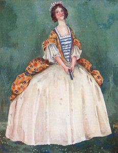 Een vrouw uit de tijd van koningin Anne 1702-1714 door Dion Clayton Calthrop