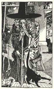 De heks zelf (gravure)