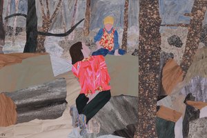 Moeder  zoon (Prae Wood) (collage)