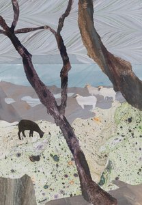 Natte dag aan zee (collage) door Dione Verulam