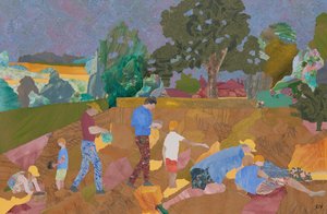 Gele ratelaar oogst (collage)