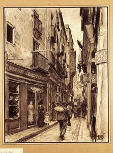 De straat Tapineria, Barcelona door Dionisio Baixeras Verdaguer