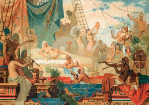 Cleopatra wacht op een bezoek van Marcus Antonius