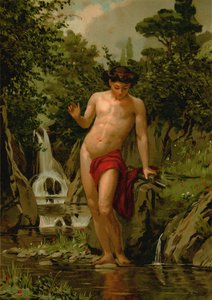 Narcissus verliefd op zijn eigen reflectie