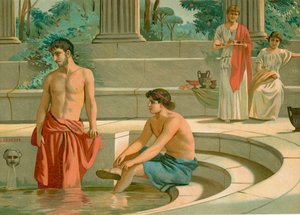 Telemachus en Pisistratus in het paleis van Menelaus