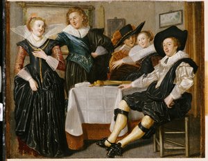 Een Vrolijk Gezelschap in een Interieur door Dirck Hals