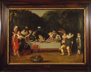 Elegante Figuren die Feesten in een Prieel door Dirck Hals