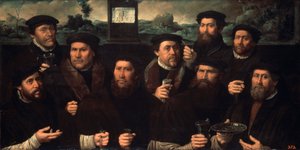 Groepsportret van de Amsterdamse Schietvereniging